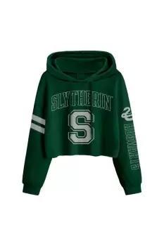 Image of College Slytherin Crop Hoodie