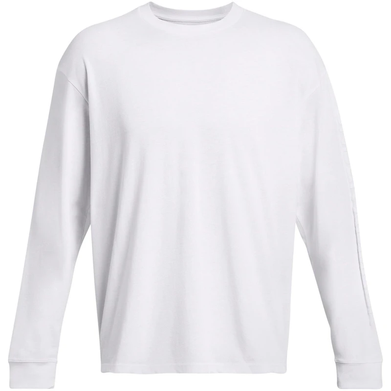 Image of Under Armour Mens Heavyweight Long Sleeve T-Shirt White male S