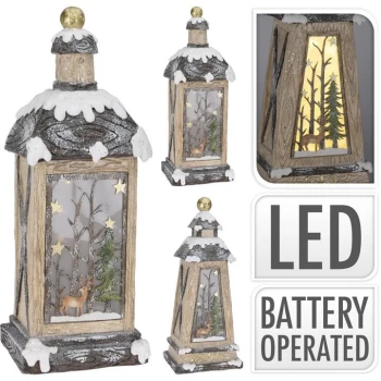 Image of The Spirit Of Christmas Wooden Lantern 14 - Gold Asst