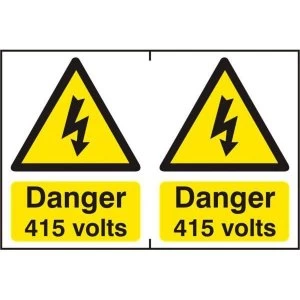 Image of ASEC Danger 415 Volts 200mm x 300mm PVC Self Adhesive Sign