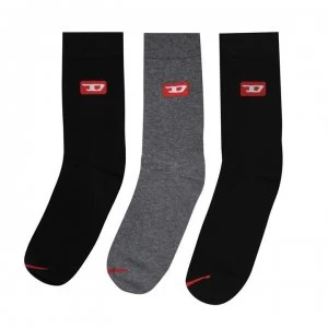 Image of Diesel Ray 3 Pack Socks - Blk/Blk/Grey