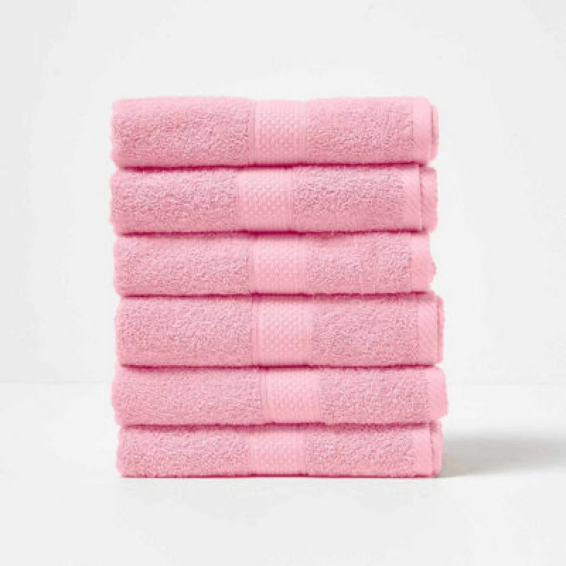 Image of Homescapes Turkish Cotton Pink Hand Towel