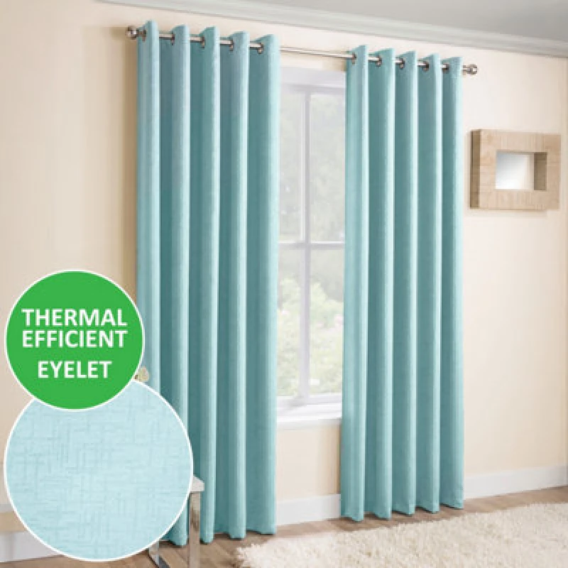 Image of Enhanced Living Vogue Sky Blue Room Darkening Curtains Eyelet Blue One Size
