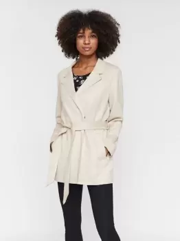 Image of VERO MODA Faux Suede Shirt Jacket Women Grey