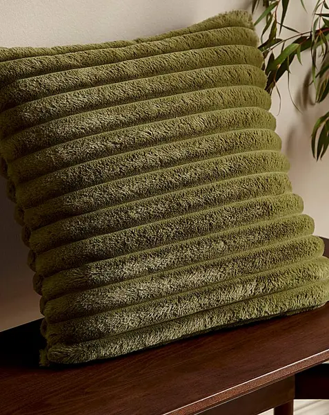 Image of Cosy Ribbed Cushion Olive 45X45 MN30405