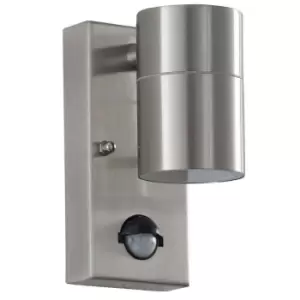 Image of IP44 Outdoor Accent Light Stainless Steel PIR Wall Downlight GU10 Security Lamp