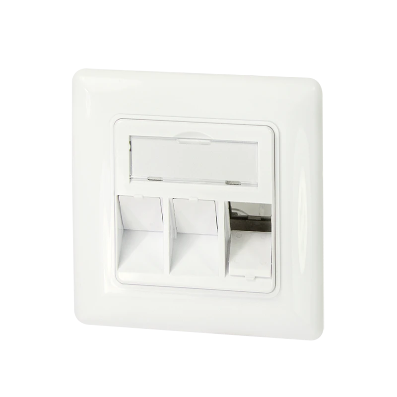 Image of LogiLink Keystone Faceplate for 3 modules. German type. pure white