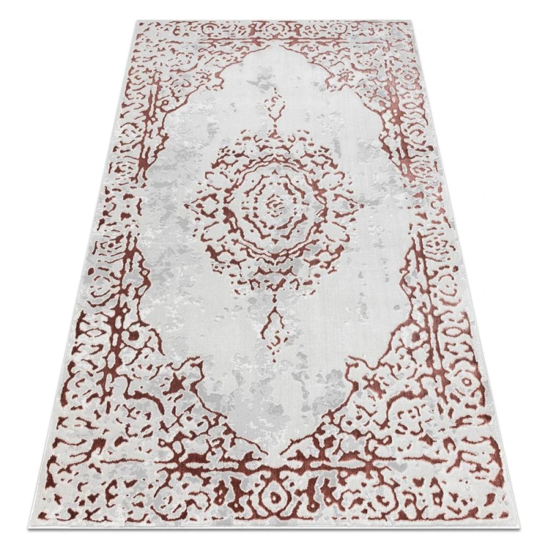Image of RugsX Carpet Allure 1961 Ornament, Frame - Structural, Stylish, Glamour White / Pink 200X290 Cm
