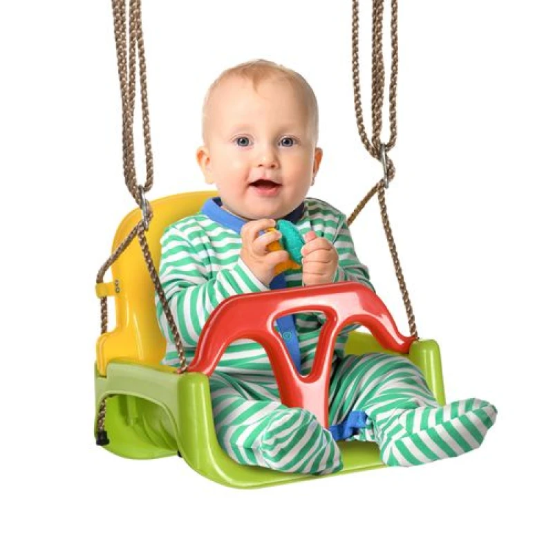 Image of Outsunny 3 in 1 Kids Swing Seat, Adjustable Toddler Swing Chair, Green Green