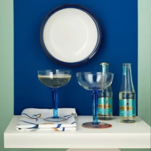 Image of Imperial Blue Set Of 2 Champagne Saucers