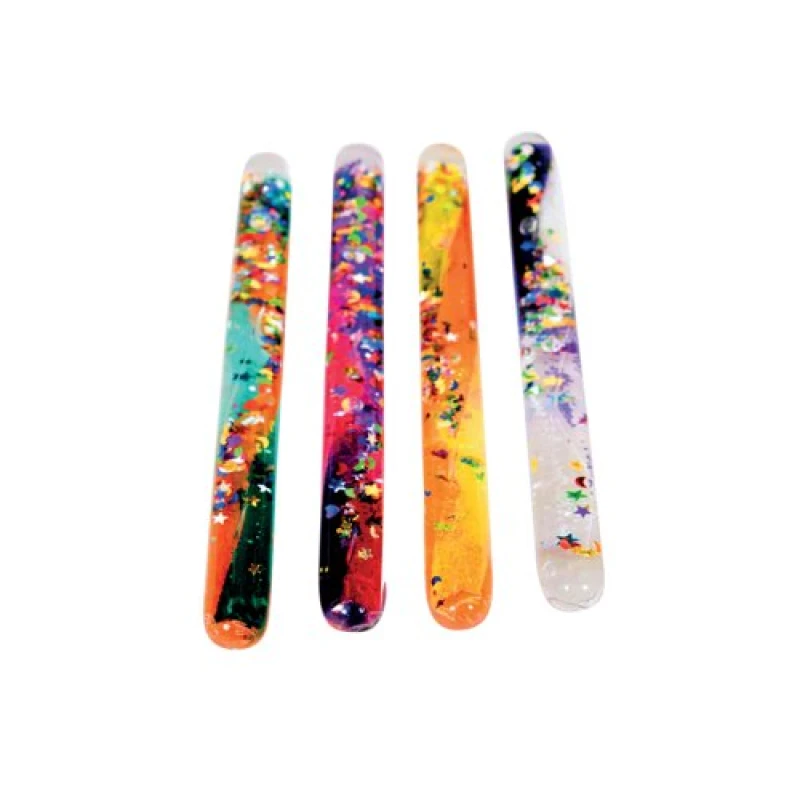 Image of Unbranded Mini Glitter Tube Sensory Wands Assorted 120mm (Pack of 4) SMGT4 SMGT4