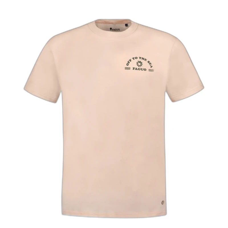 Image of Faguo Recycled cotton T-Shirt Faguo Lugny Rose Unisex L