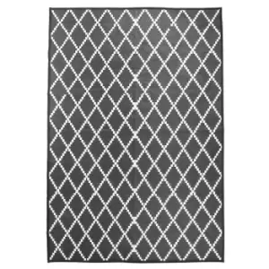 Image of Criss Cross Waterproof Rug Black 230x160cm