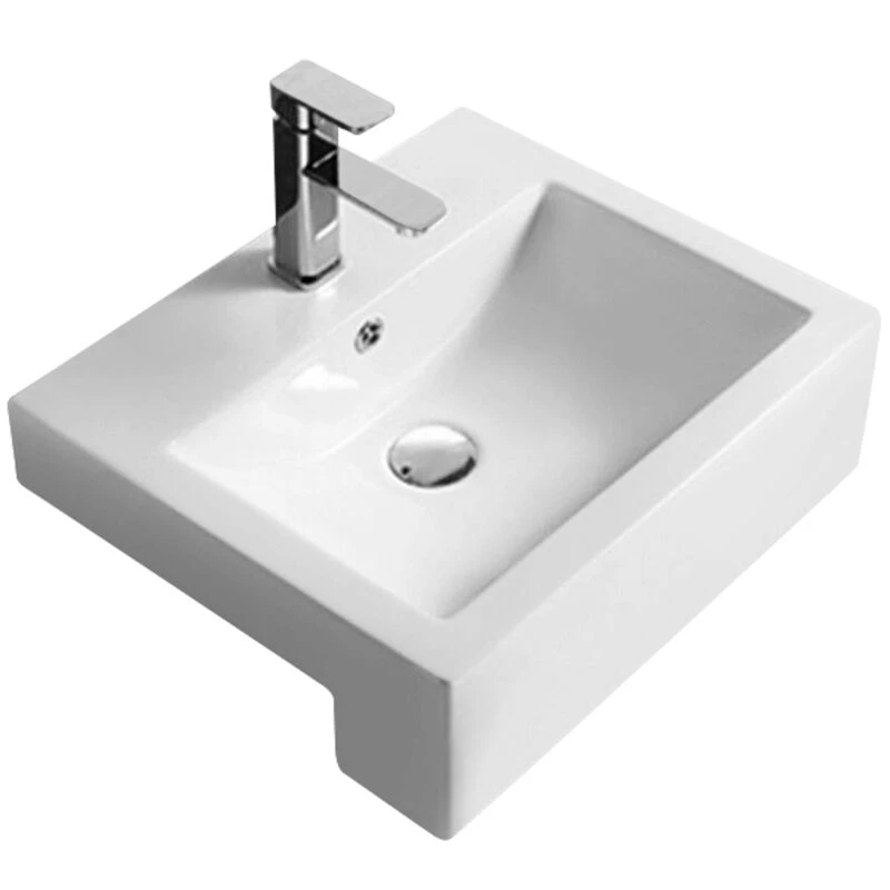 Image of nuie Square Semi Recess Basin W530xD440xH168mm, White NBV172