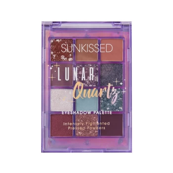 Image of Sunkissed Lunar Quartz Eyeshadow Palette - Intensely Pigmented Pressed Powder - 12 x 1g Eyeshadow