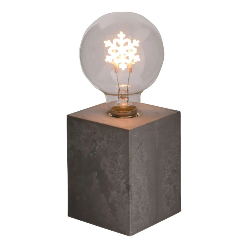 Image of The Christmas Gift Co. Square Snowflake Light with Cement Effect Base Multi