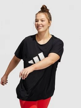 Image of Adidas 3 Bar Tee - Plus Size, Black/White, Size 3X, Women