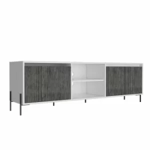 Image of Dallas Two Tone Ultra Wide TV Unit with Closed Storage, White