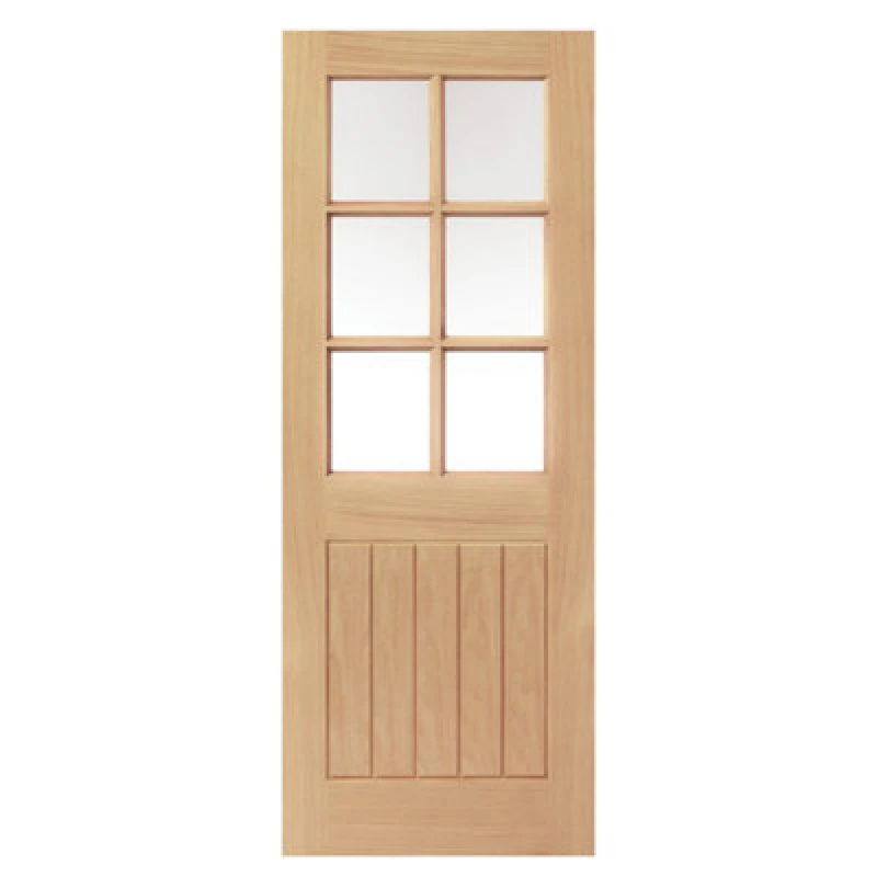 Image of JB Kind Thames 6 Light Glazed Internal Door Unfinished 35 x 1981 x 686mm in Oak Veneer OTHA6L23