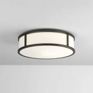 Image of 1 Light Medium Round Bathroom Flush Ceiling Light Bronze Effect IP44, E27