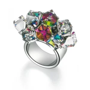 Image of Ladies Swatch Bijoux Stainless Steel Love Explosion Ring Size N