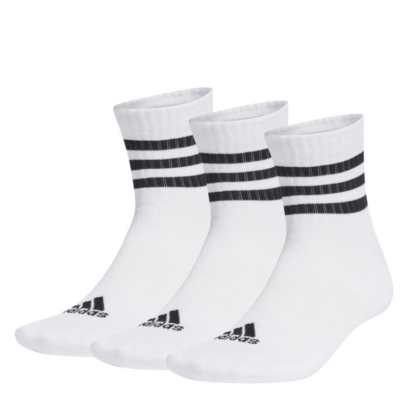 Image of adidas 3-Stripes Cushioned Sportswear Socks 3 Pairs Womens White/Black female 6.5 - 8