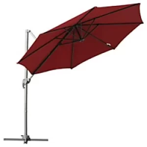 Image of Outsunny Umbrella 84D-052WR Aluminum, Steel, Polyester Wine Red