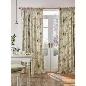 Image of Laura Ashley Gosford Curtains - Sage - 64x54, Cotton, Print