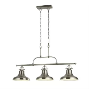 Image of Dallas 3 Light Bar Pendant Satin Silver, White, E27