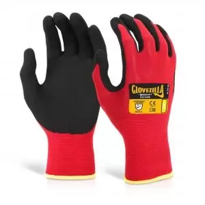Image of Beeswift Glovezilla Nitrile Nylon Glove Red XL Pack of 10 GZ103REXL