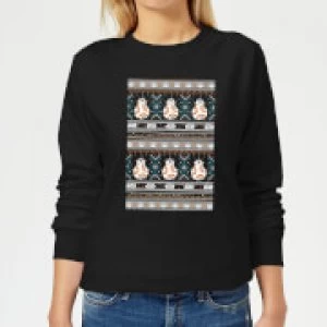 Image of Star Wars BB-8 Pattern Womens Christmas Sweatshirt - Black