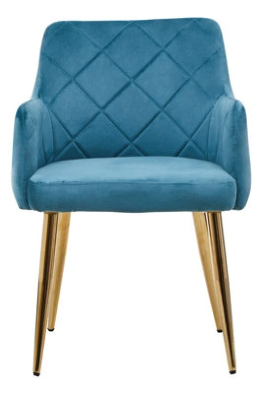 Image of Orsina Light Blue Velvet Angular Dining Chair, Gold Finish Accent Chair,decorative Chair,kitchen Chair,patio Chair