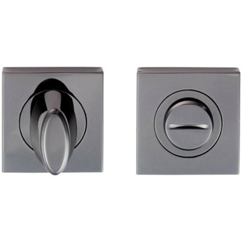Image of Loops Bathroom Thumbturn Lock and Release Handle Square Rose Black Nickel Metallics unisex
