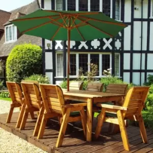 Image of 8 Seater Rectangular Table Set - Green Accessory Set - Green Accessory Set