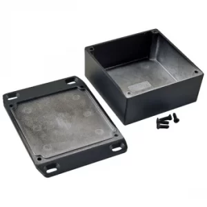 Image of Hammond 1590YFLBK Diecast Enclosure Flanged Lid 92 x 92 x 42 Black