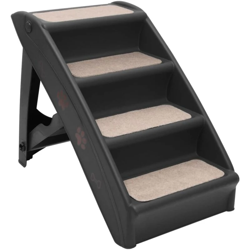 Image of VIDAXL Vidaxl - Folding Dog Stairs Black 62x40x49.5cm 8720286143599