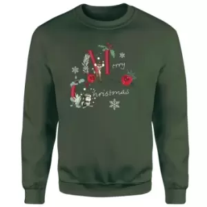Image of Disney Woodland Friends Christmas Jumper - Green - S