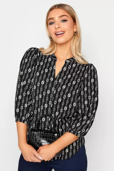 Image of Print V-Neck Blouse