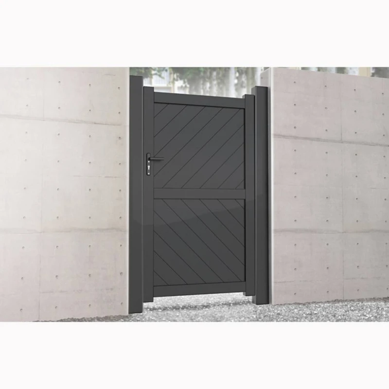 Image of Ready Made Gates Pedestrian Gate 1200x1600mm Grey - Diagonal Solid Infill & Flat Top Grey Unisex