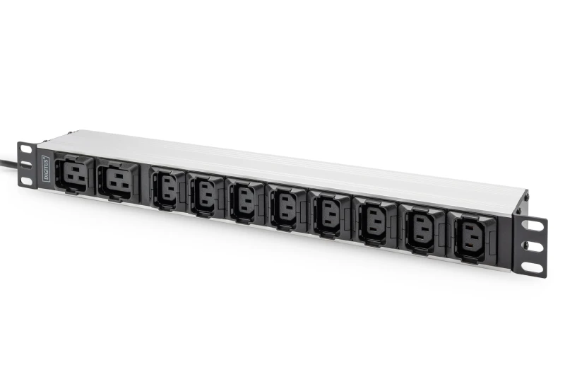 Image of Digitus Digitus DN-95427 19" Server rack cabinet power strip 1 U IEC C13 10A Suitable for (cabinet depths): > 300 mm Aluminium , Aluminium (anodis