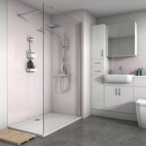 Image of Splashwall Gloss Pale pink 3 sided Shower Panel kit (L)1200mm (W)1200mm (T)4mm