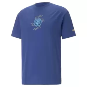 Image of Puma Manchester City CNY Training T-Shirt 2023 Adults - Blue