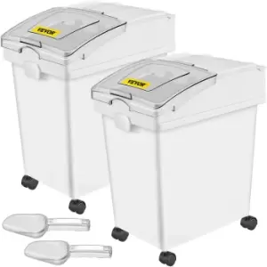 Image of Ingredient Storage Bin, Flour Bins On Wheels, 5.5 Gallons Capacity, 2 Pcs/Set