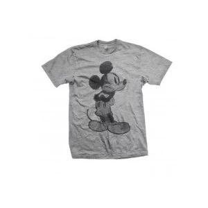Image of Disney - Mickey Mouse Sketch Unisex X-Large T-Shirt - Grey
