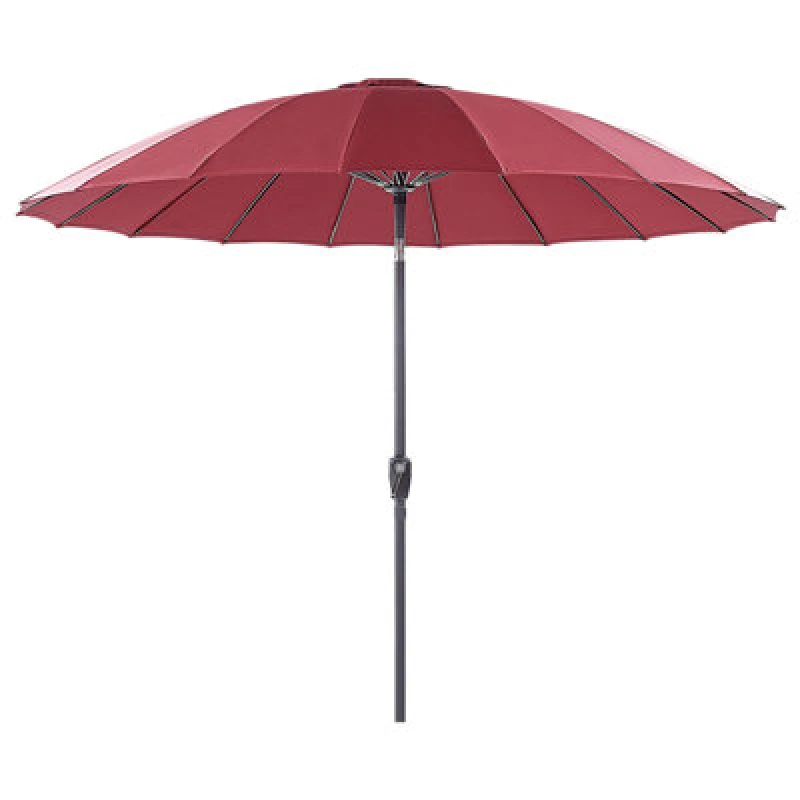 Image of Beliani Market Parasol 255cm Baia Dark Red