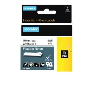 Image of Dymo 18489 Black on White Label Tape 19mm x 3.5m