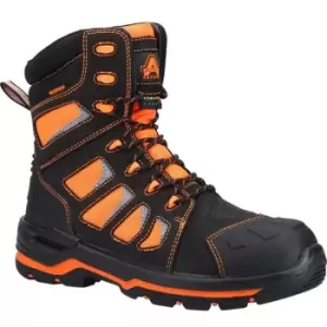 Image of Amblers Safety - Amblers Unisex Adult Radiant Nubuck High Rise Safety Boots (9 uk) (Black/Orange) - Black/Orange