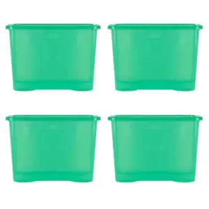 Image of Wham Crystal 80L Storage Box and Lid Set Of 4 - Tint Leprechaun Green