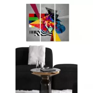 Image of MDF8156489 Multicolor Decorative MDF Painting (3 Pieces)