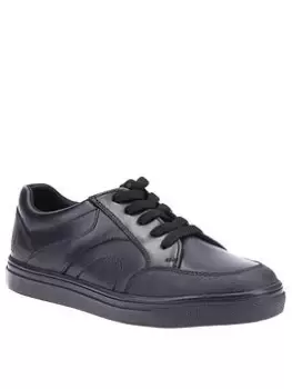 Image of Hush Puppies Shawn Junior School Shoes - Black, Size 2 Older